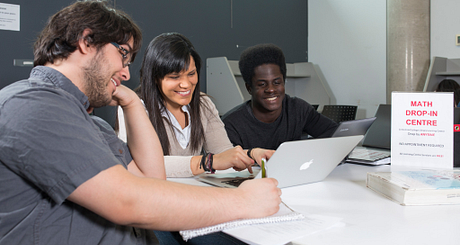 Students in a math drop-in sessions at Story Arts Centre.